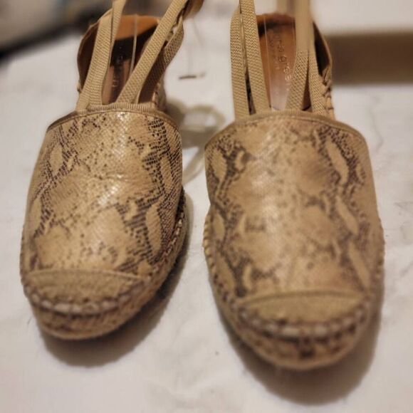 Patricia Green Snakeskin Leather Wedge Espadrilles Size 8 - Picture 3 of 7